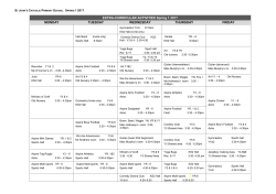 EXTRA-CURRICULAR ACTIVITIES Spring 1 2017 MONDAY