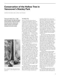 Sample Article - Conservation of the Hollow Tree in Vancouver`s