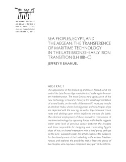 Sea PeoPleS, egyPt, and the aegean: the tranSference of MaritiMe