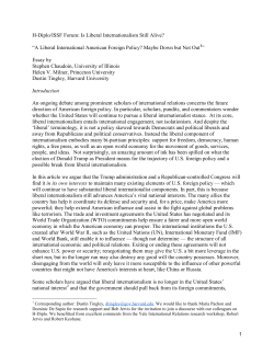 H-Diplo/ISSF Forum: Is Liberal Internationalism Still Alive? &ldquo;A Liberal