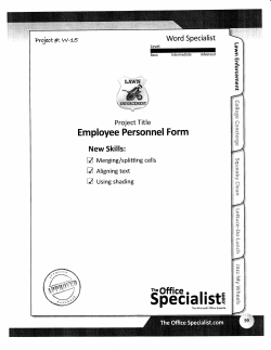 Word Specialist Project #: W-15