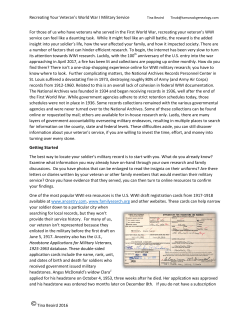 Locating WWI Service Records