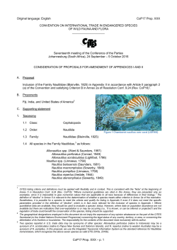 Proposal for amendment of Appendix I or II for CITES CoP16