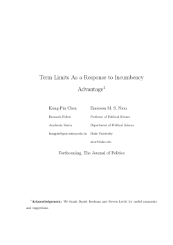 Term Limits As a Response to Incumbency Advantage