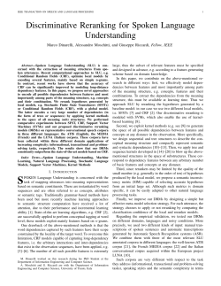 Discriminative Reranking for Spoken Language Understanding