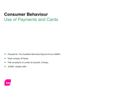 Consumer Behaviour - Use of Payments and Cards