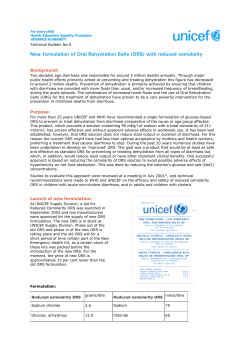 New formulation of Oral Rehydration Salts (ORS) with