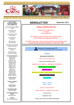 NEWSLETTER - Chung Wah Society