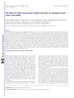 The effect of within-meal protein content and taste - Library