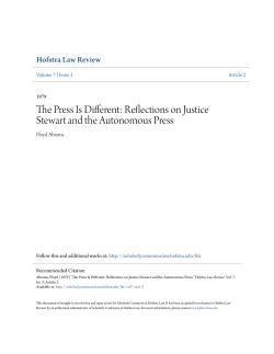 The Press Is Different: Reflections on Justice Stewart and the