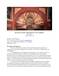 LAS 6938 | REL 6387 Religion in Latin America