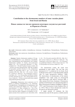 Contribution to the chromosome numbers of some vascular plants