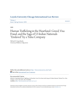 Human Trafficking in the Heartland: Greed, Visa Fraud, and the