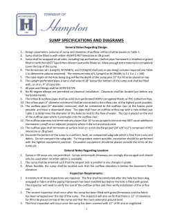 sump specifications
