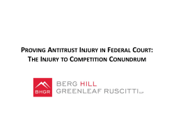 Proving Antitrust Injury in Federal Court: The Injury to Competition