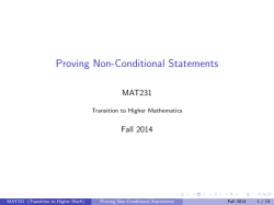 Proving Non-Conditional Statements