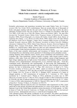 Nikola Tesla in Science &ndash; Discovery of X