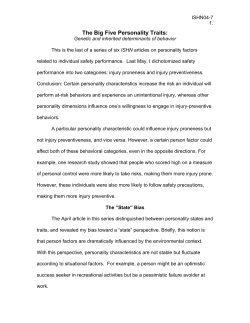 The Big Five Personality Traits