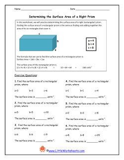 Determining the Surface Area of a Right Prism