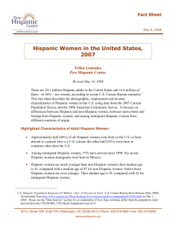 Hispanic Women in the United States, 2007