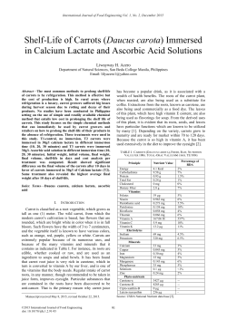 Shelf-Life of Carrots (Daucus carota) Immersed in Calcium Lactate