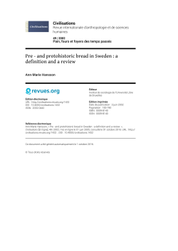 Pre-and protohistoric bread in Sweden: a definition and a review