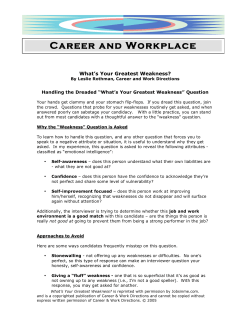 Interviewing The weakness question [2]