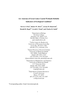 Are Anurans of Great Lakes Coastal Wetlands Reliable Indicators of