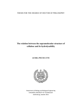The relation between the supramolecular structure of cellulose and
