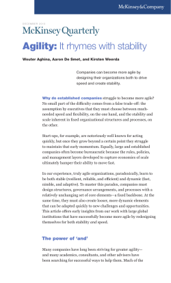 Agility: It rhymes with stability