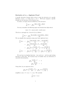 Derivative of sin x - MIT OpenCourseWare