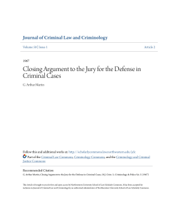 Closing Argument to the Jury for the Defense