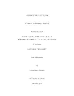 Influences on Parsing Ambiguity