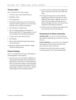 Timeline Skills Critical Thinking Using Scores to