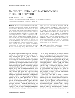 MACROEVOLUTION AND MACROECOLOGY THROUGH DEEP TIME