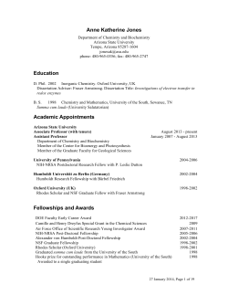 Anne Katherine Jones Education Academic Appointments