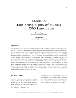 Exploring Signs of Hubris in CEO Language