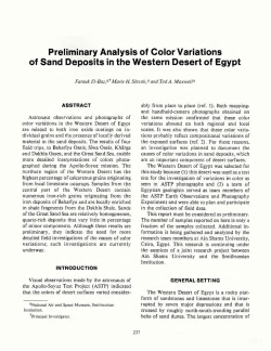 Preliminary Analysis of Color Variations of Sand Deposits in the