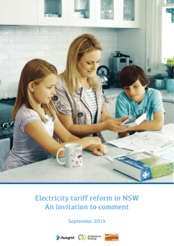 Electricity tariff reform in NSW An invitation to comment