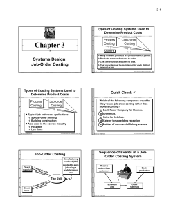 Job-Order Costing Chapter 3