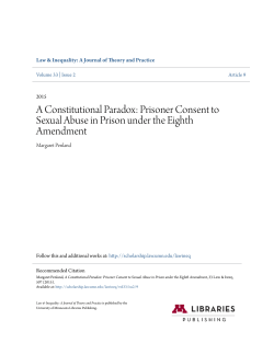 A Constitutional Paradox: Prisoner Consent to Sexual Abuse in