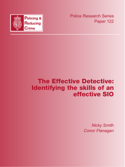 The Effective Detective: Identifying the skills of an effective SIO
