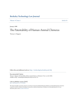 The Patentability of Human-Animal Chimeras