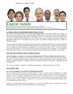 EXCESS AND LIABILITY RATE STABILIZATION: MANAGED CARE: