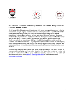 Summary of Pan Canadian Defence Review Workshop Findings