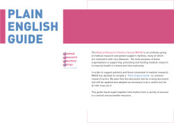 plain english guide - Medical Research Charities Group