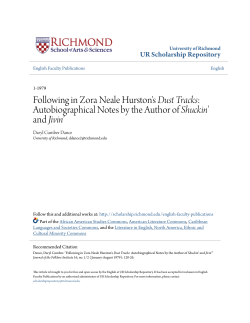 Following in Zora Neale Hurston`s Dust Tracks</i