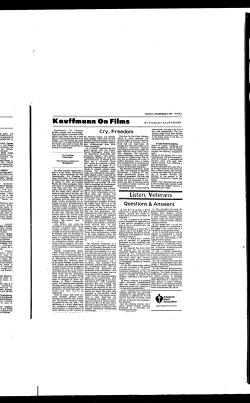 Kauffmann On Films Listen, Veterans