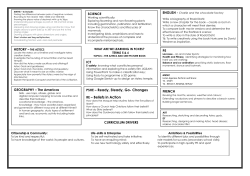 PSHE – Ready, Steady, Go- Changes RE – Beliefs in Action