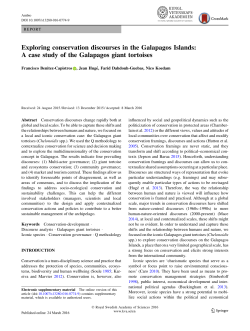 Exploring conservation discourses in the Galapagos Islands